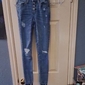 Arizona Jean Company Blue Distressed Skinny Jeans
